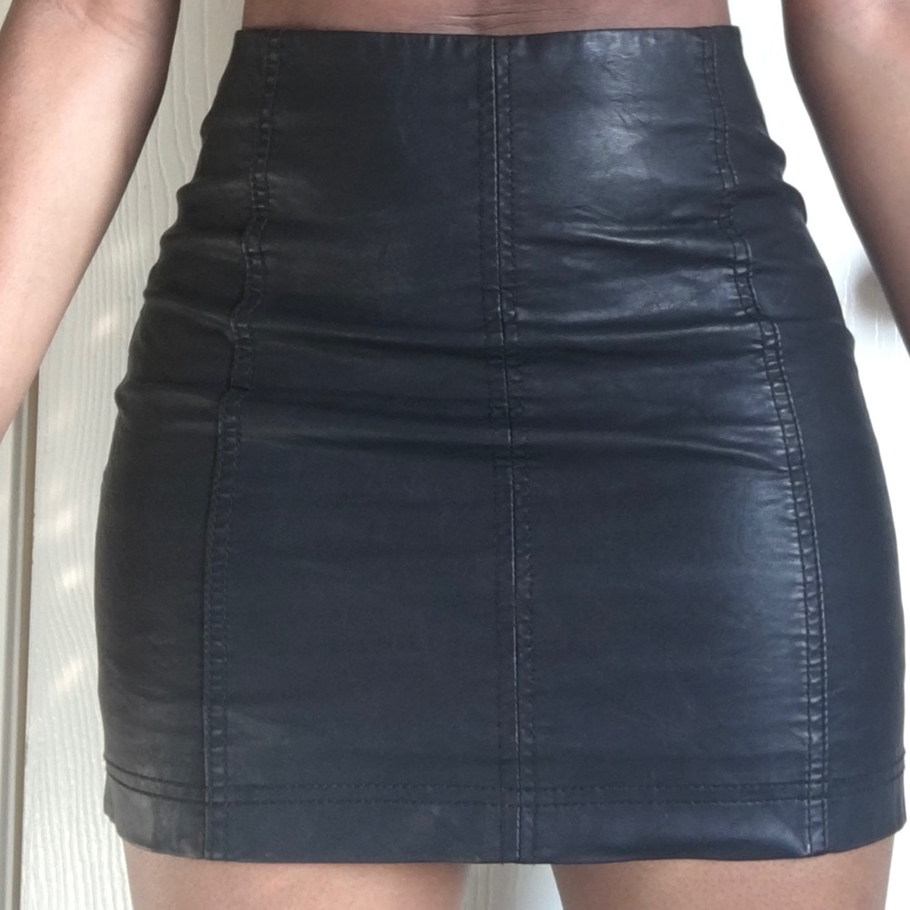 Free people faux leather skirt